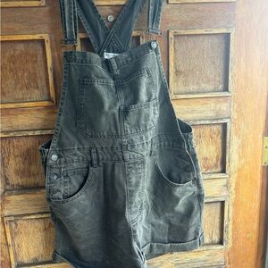 We The Free Charcoal Denim Overalls